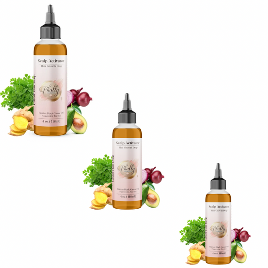 Haitian Black Castor Hair Growth Oil Trio